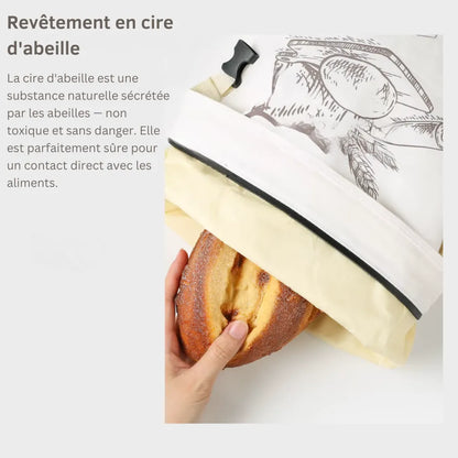 Sac à pain en cire d'abeille biologique – 100 % coton
